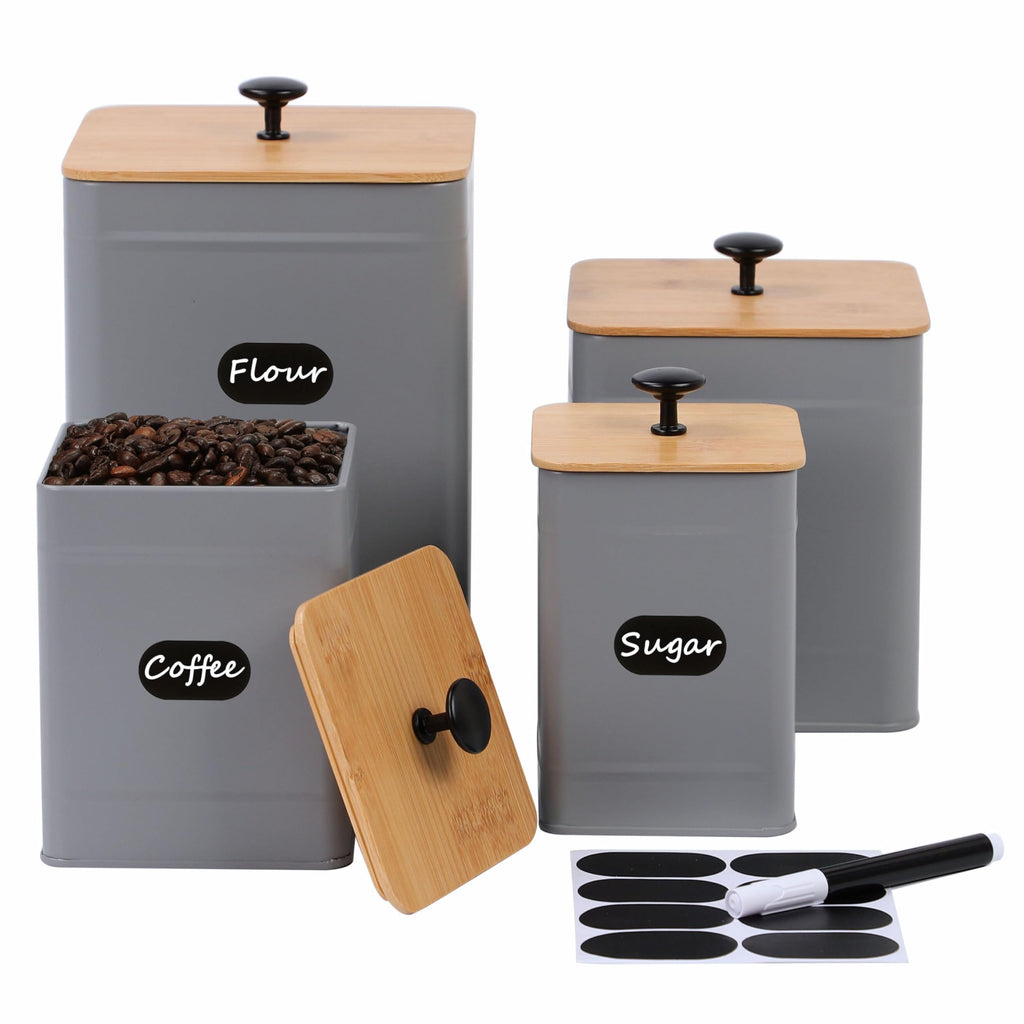4-Piece Kitchen Canister Set – Perfnique (Grey)