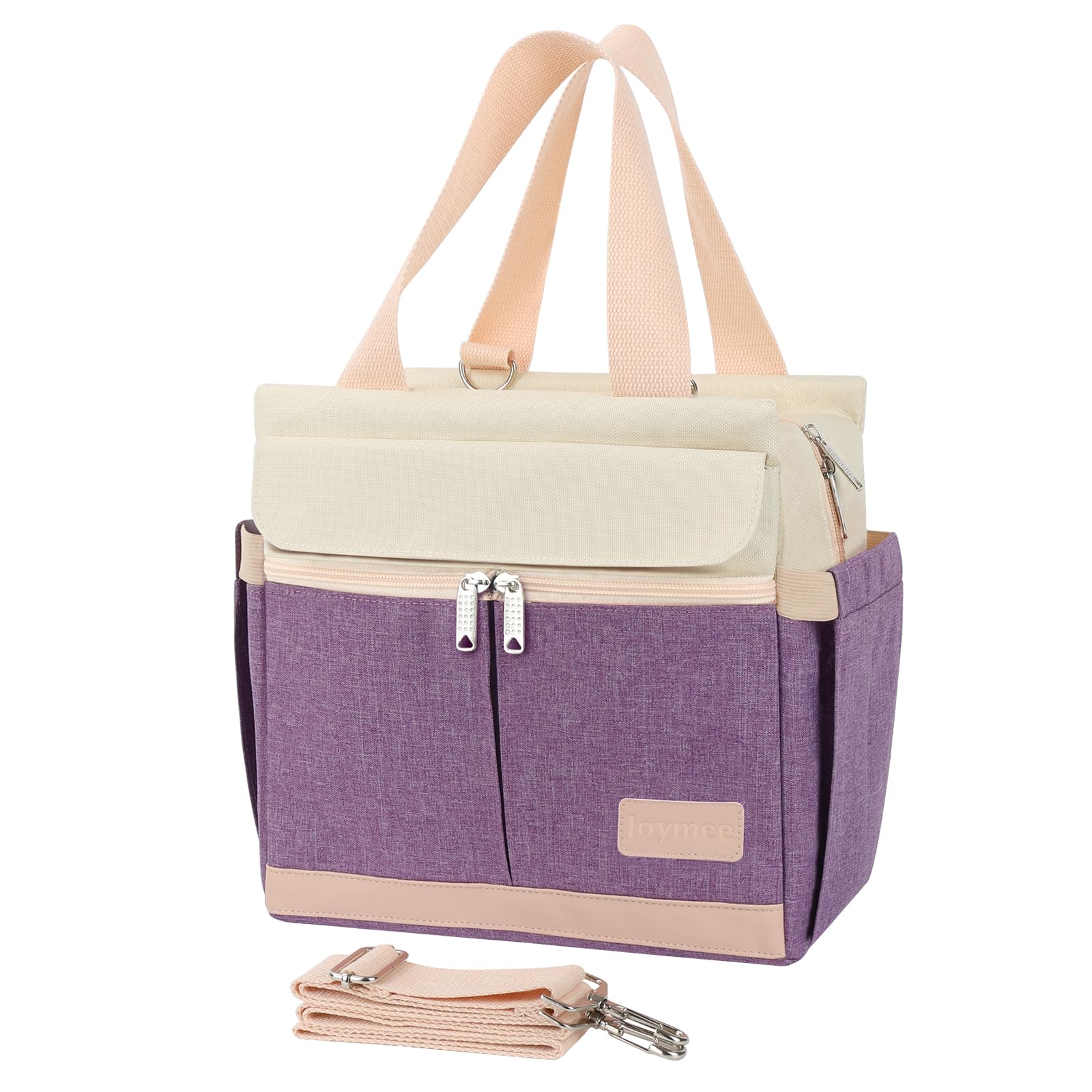 Insulated Lunch Cooler Bag with Shoulder Strap & Bottle Holder – Joymee (Purple)