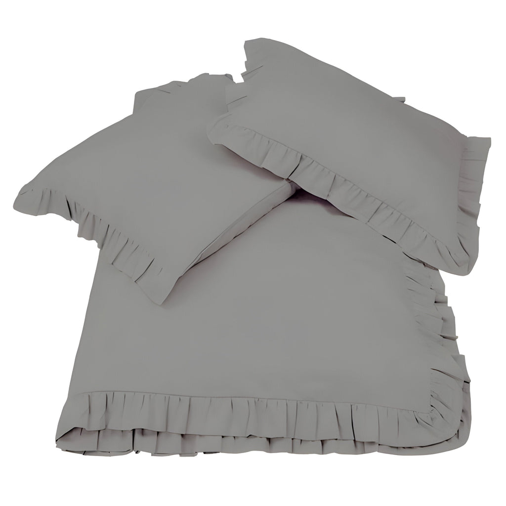 400 Thread Count Cotton Sateen Ruffle Duvet Cover Set