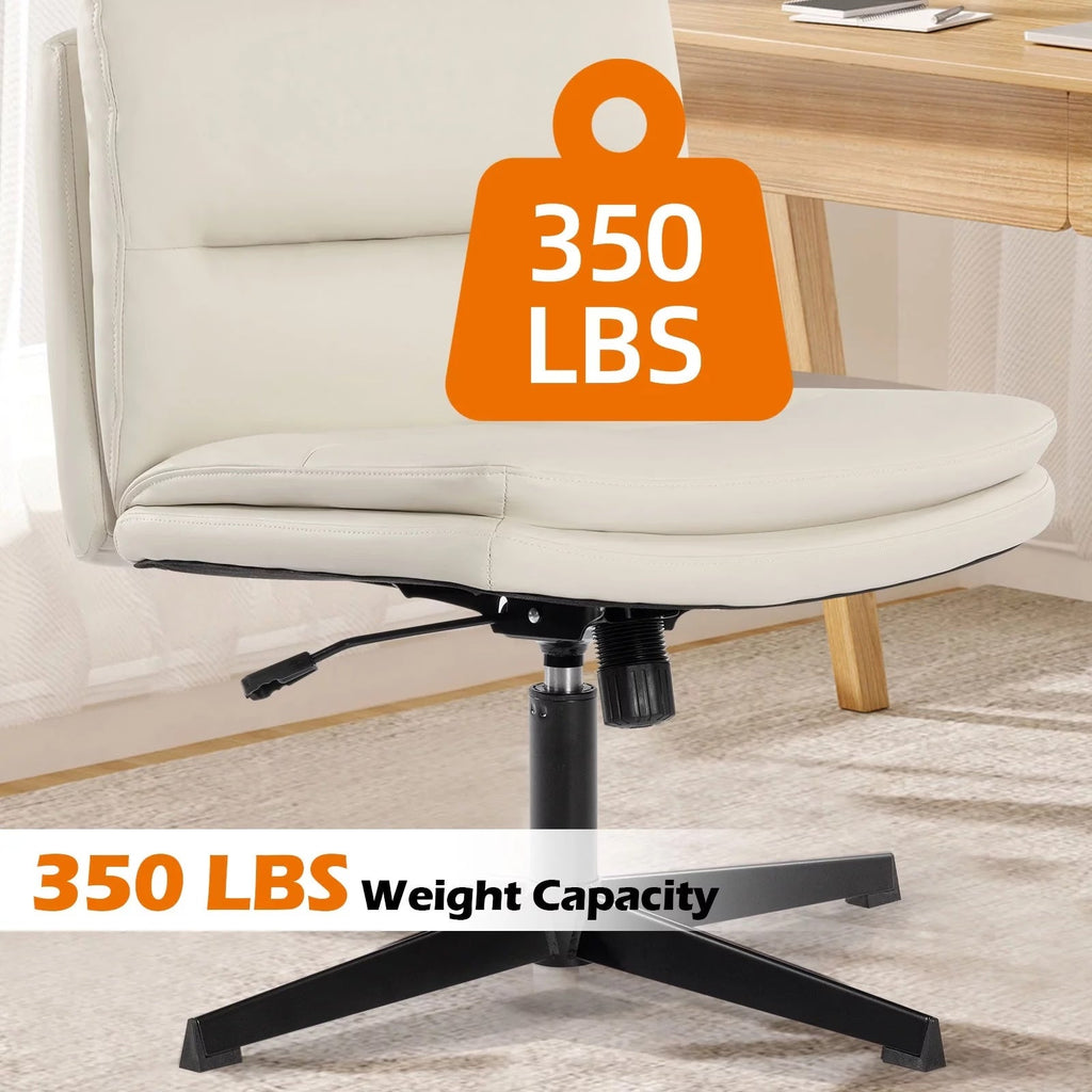 Leather Home Office Chair – Armless Ergonomic Design