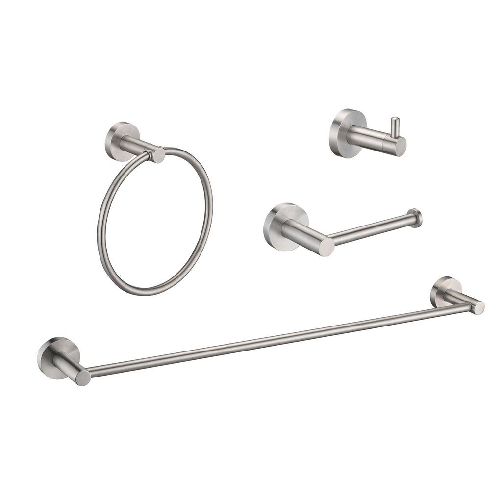 4-Piece Brushed Nickel Bathroom Hardware Set