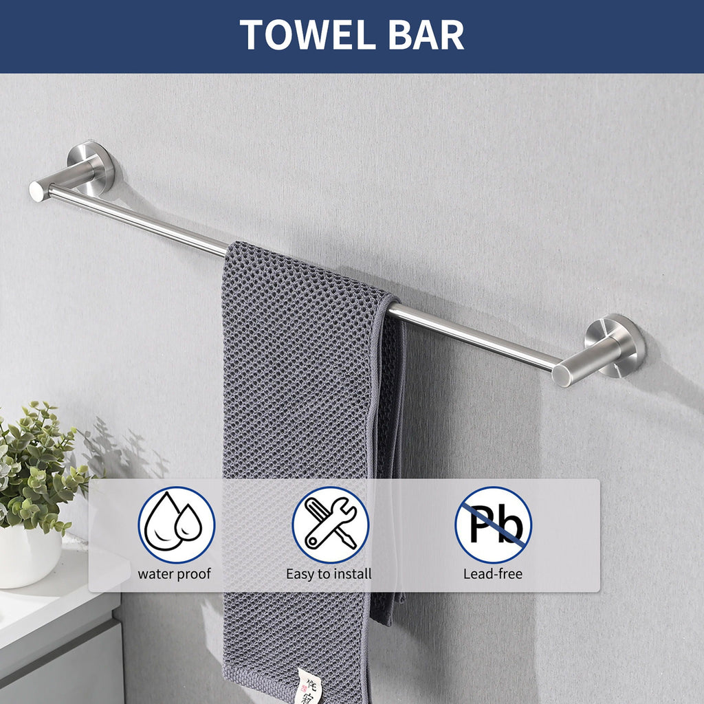 4-Piece Brushed Nickel Bathroom Hardware Set