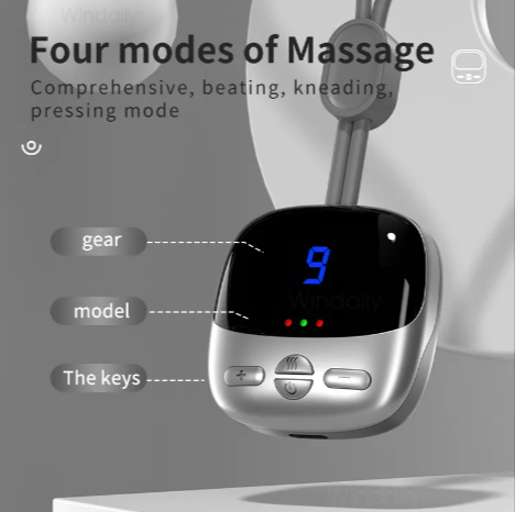Mini Heated Neck & Shoulder Massager – EMS/TENS Pulse Therapy