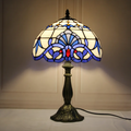 Modern Bedside Table Lamp – Stained Glass Floral Design