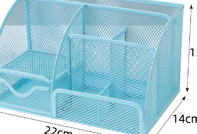 Large Capacity Metal Desktop Organizer – Pen & Document Holder