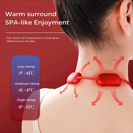 Mini Heated Neck & Shoulder Massager – EMS/TENS Pulse Therapy
