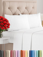 4-Piece King Size Bed Sheet Set – Deep Pocket (White, Oeko-Tex)
