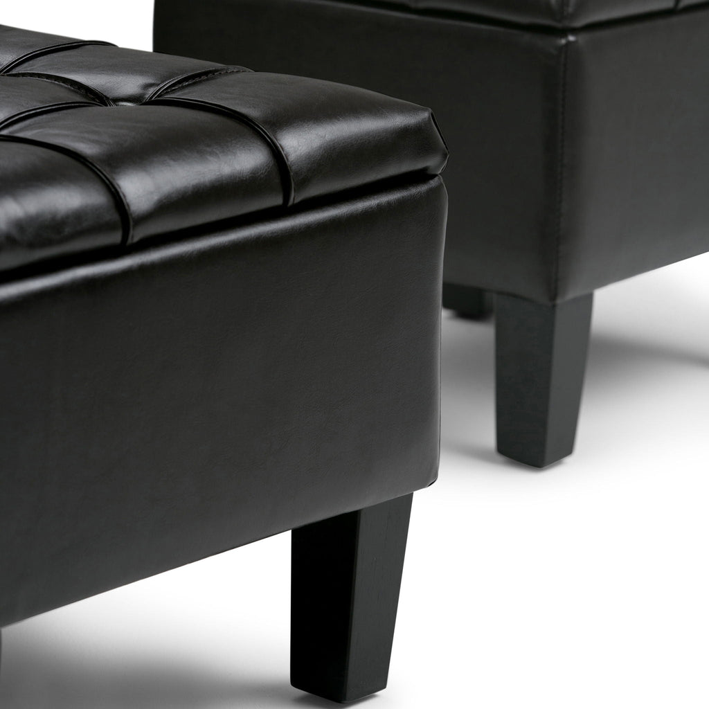 3-Piece Tufted Storage Ottoman Set – Multiple Colors