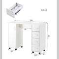 Home Office Computer Desk with Drawers – Nail Art Table (White)