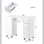 Home Office Computer Desk with Drawers – Nail Art Table (White)