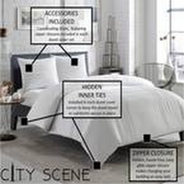 3-Piece Cotton Duvet Cover Set - One Size — Fits Full/Queen Beds