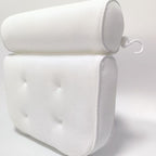 Non-Slip Bathtub Pillow with Suction Cups – White