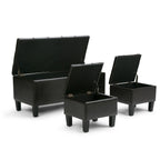 3-Piece Tufted Storage Ottoman Set – Multiple Colors