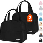 Insulated Leak-Proof Lunch Bag Set – 2 Pack (Black)