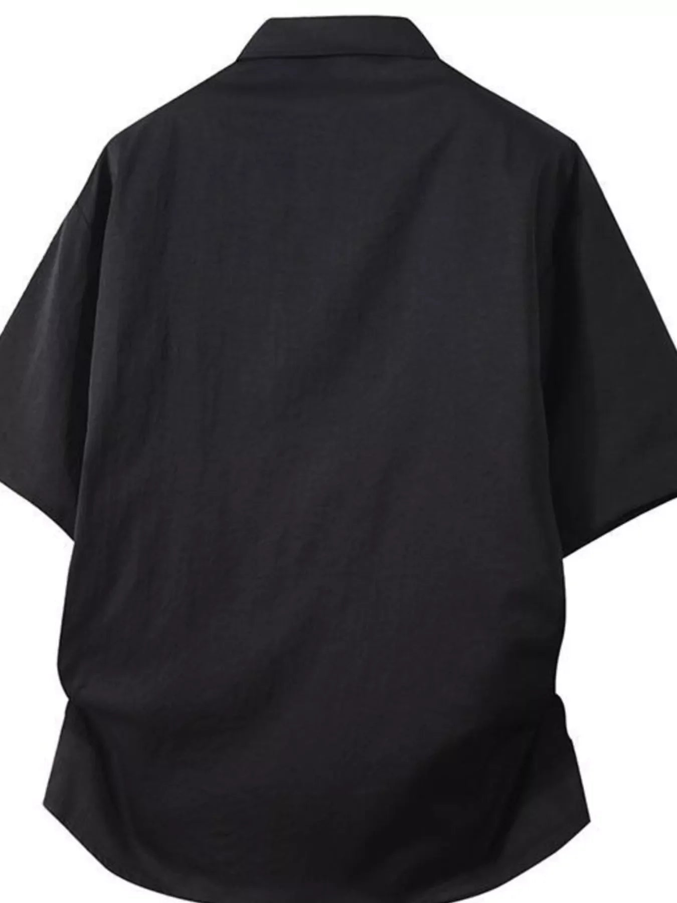 Men’s Plus Size Oversized Short Sleeve Button-Down Shirt