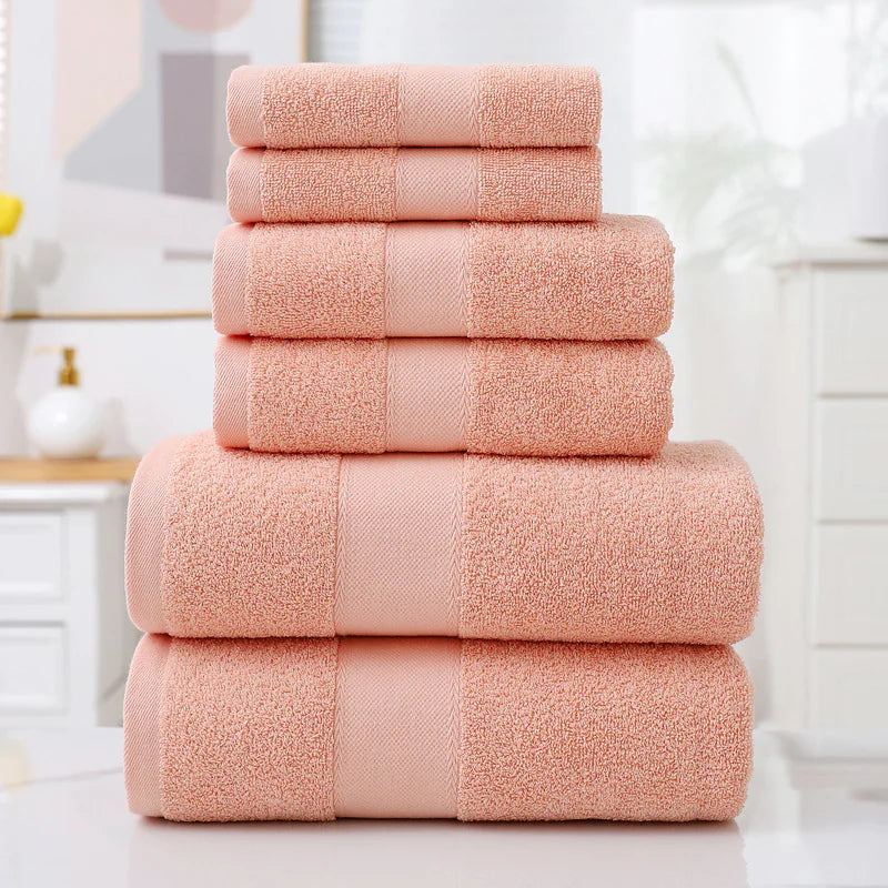 6-Piece Cotton Absorbent Bath Towel Set