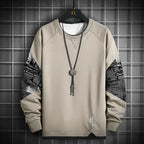 Men's Long-Sleeved Casual Sweater - Trendy Round Neck