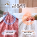 DaDa Bedding Pink Rose Bud Faux Fur Sherpa Blanket