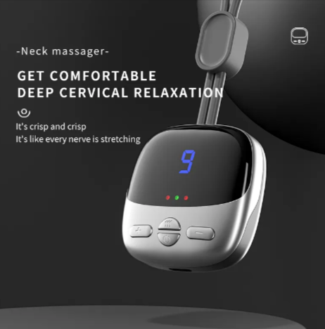 Mini Heated Neck & Shoulder Massager – EMS/TENS Pulse Therapy