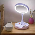 Foldable LED Vanity Mirror with Storage Base – 1X / 10X Magnification