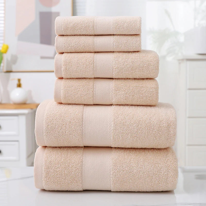 6-Piece Cotton Absorbent Bath Towel Set