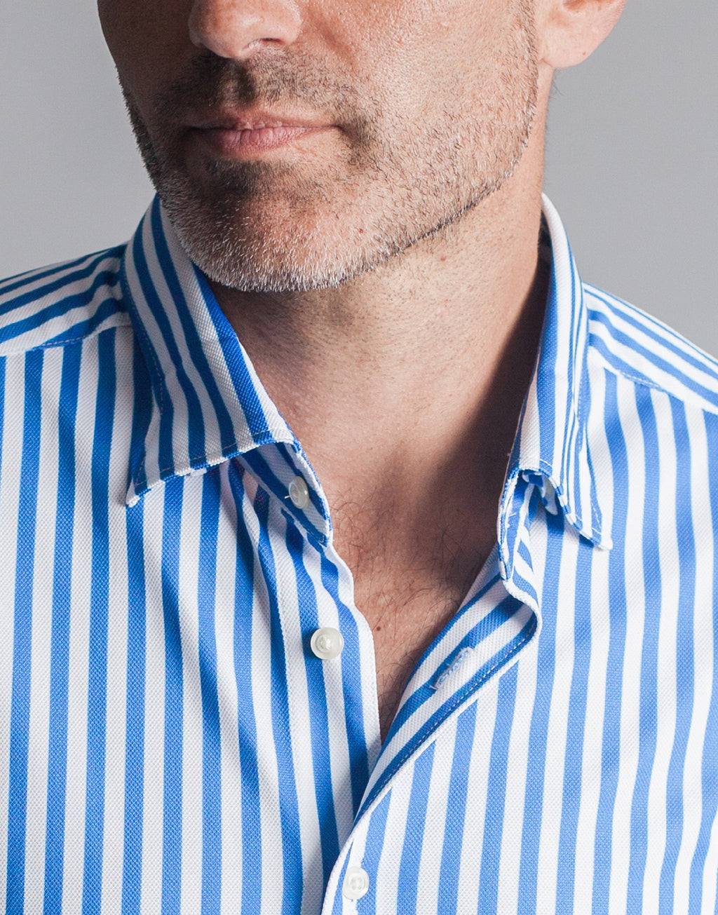 Men’s Go Big Stripe Long Sleeve Tech Shirt – Royal Blue