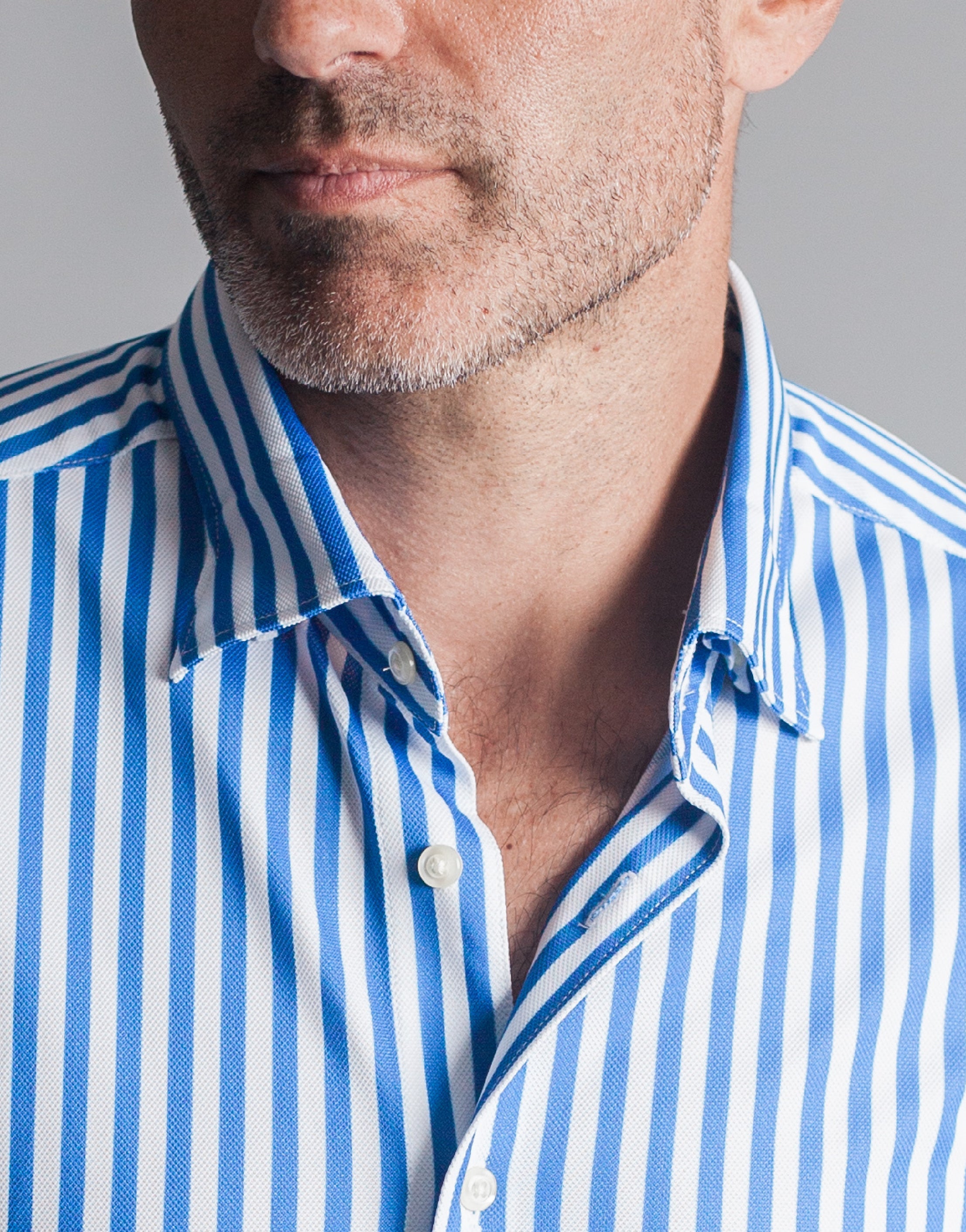 Men’s Go Big Stripe Long Sleeve Tech Shirt – Royal Blue