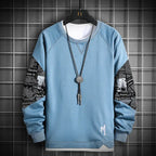 Men's Long-Sleeved Casual Sweater - Trendy Round Neck