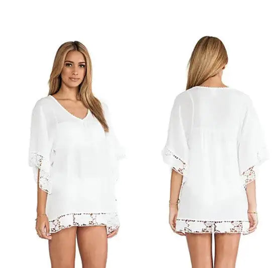 Mid-Summer Night White Crochet Lace Tunic