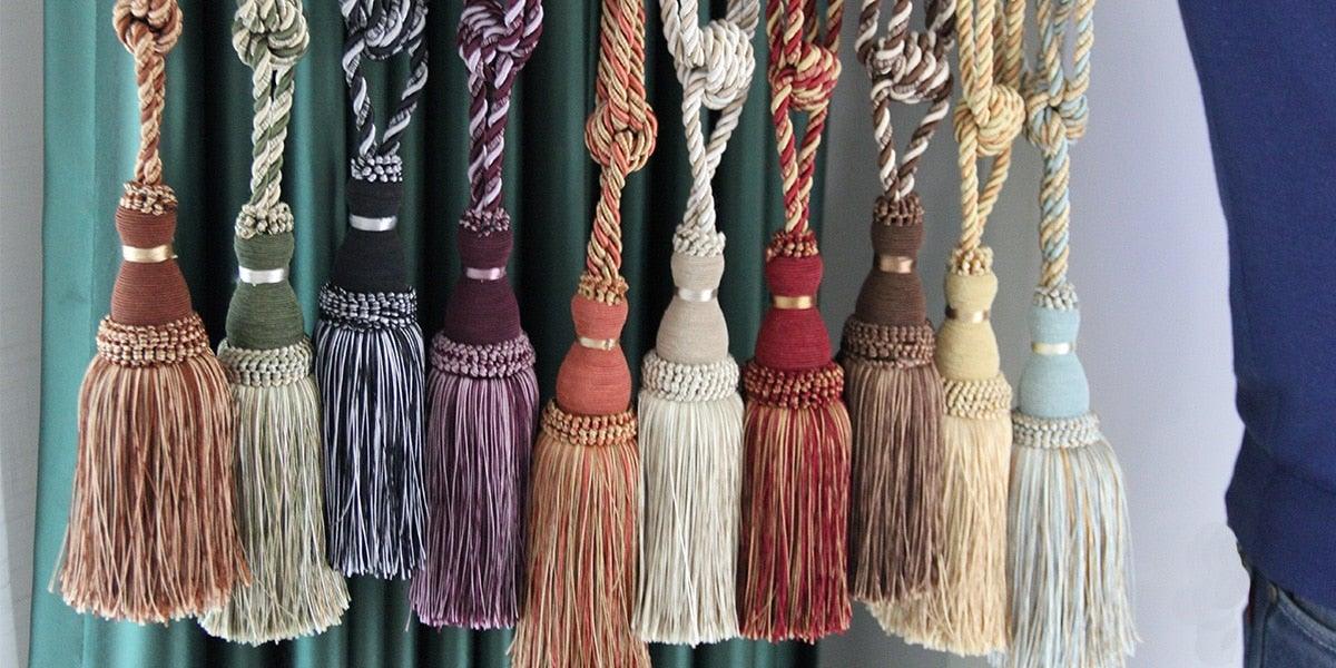 Handcrafted Braided Tassel Curtain Tiebacks – Color Options