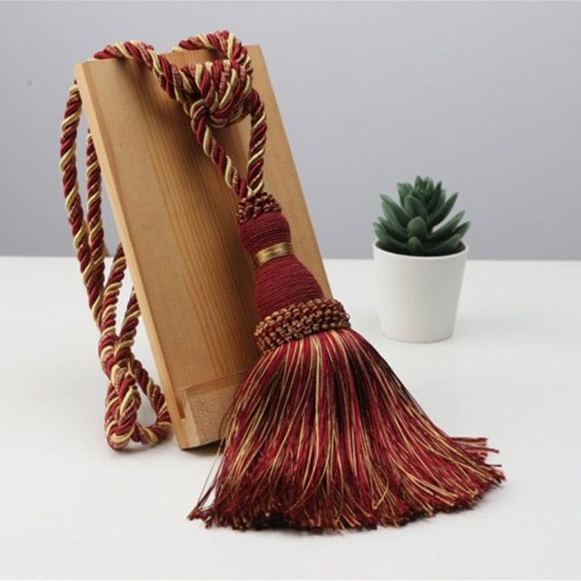 Handcrafted Braided Tassel Curtain Tiebacks – Color Options