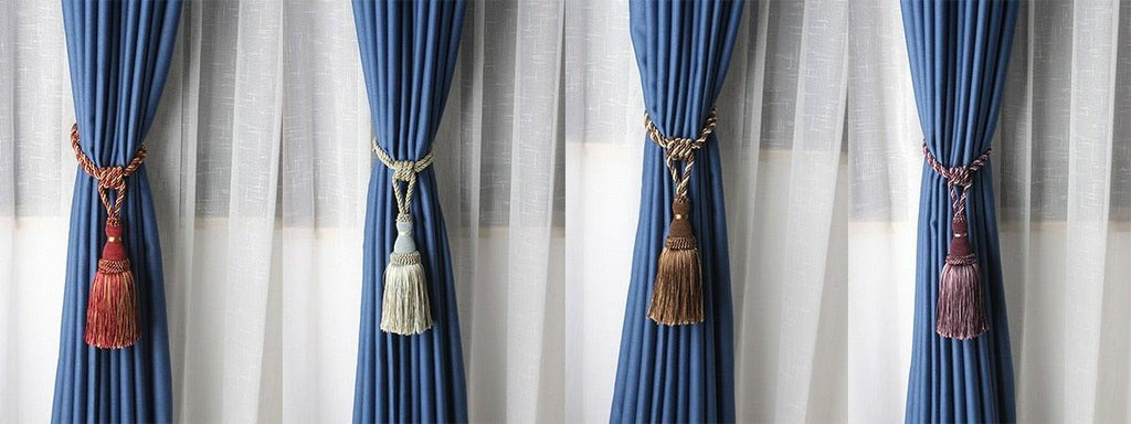 Handcrafted Braided Tassel Curtain Tiebacks – Color Options