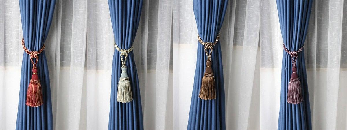 Handcrafted Braided Tassel Curtain Tiebacks – Color Options