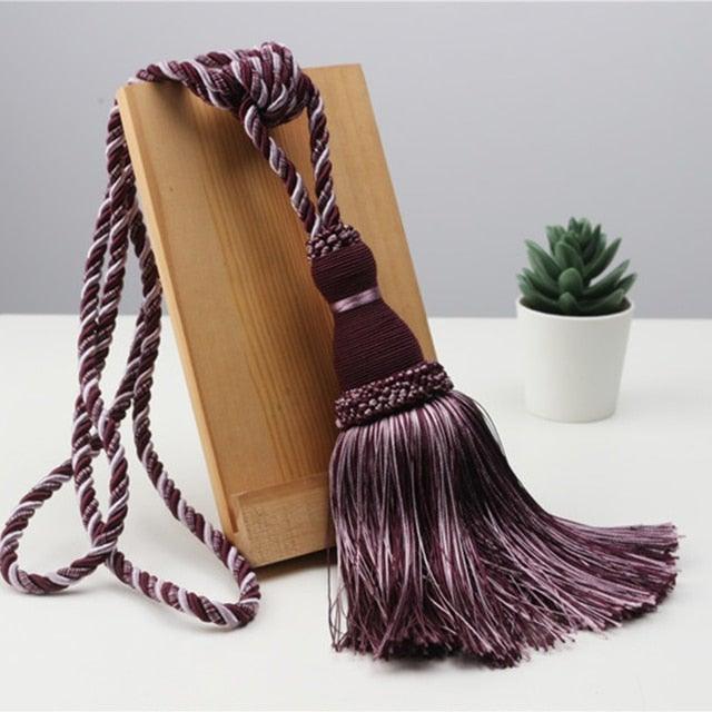 Handcrafted Braided Tassel Curtain Tiebacks – Color Options