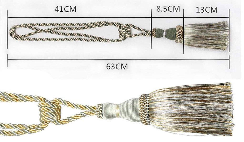 Handcrafted Braided Tassel Curtain Tiebacks – Color Options