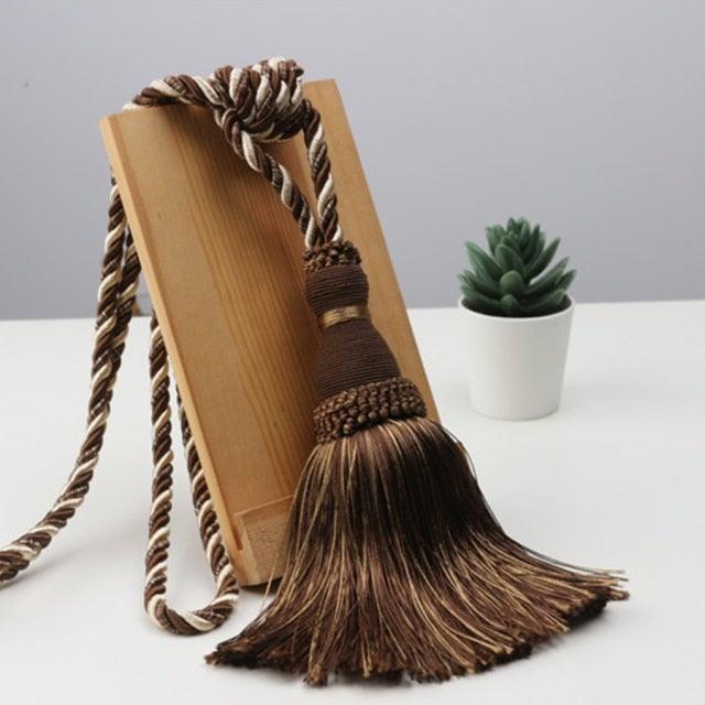 Handcrafted Braided Tassel Curtain Tiebacks – Color Options