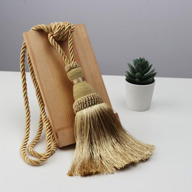 Handcrafted Braided Tassel Curtain Tiebacks – Color Options