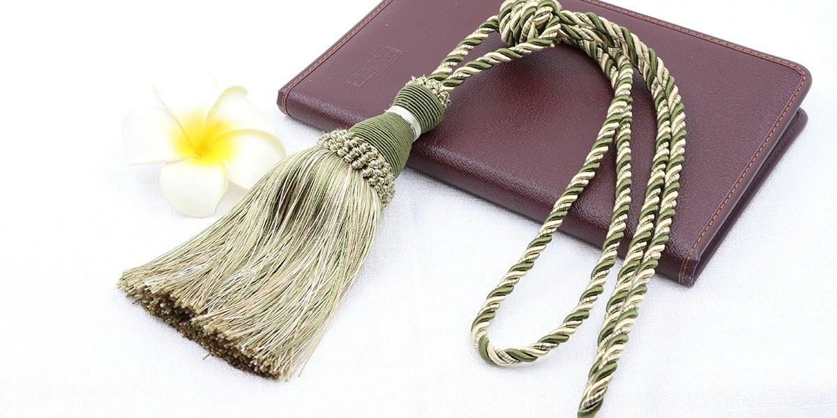 Handcrafted Braided Tassel Curtain Tiebacks – Color Options