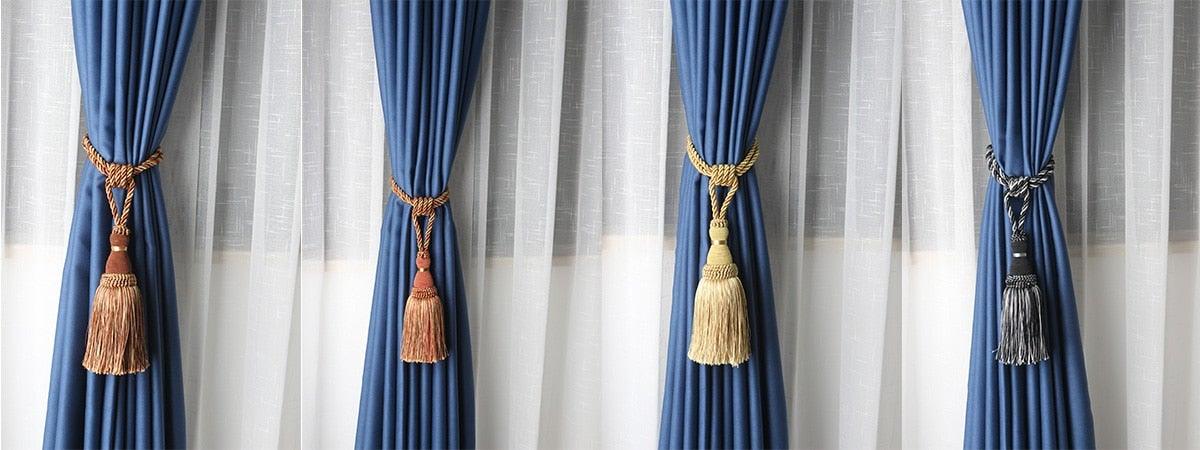 Handcrafted Braided Tassel Curtain Tiebacks – Color Options