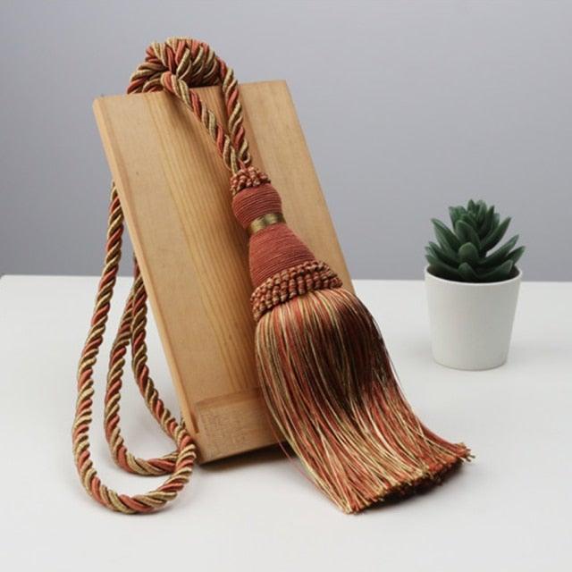 Handcrafted Braided Tassel Curtain Tiebacks – Color Options