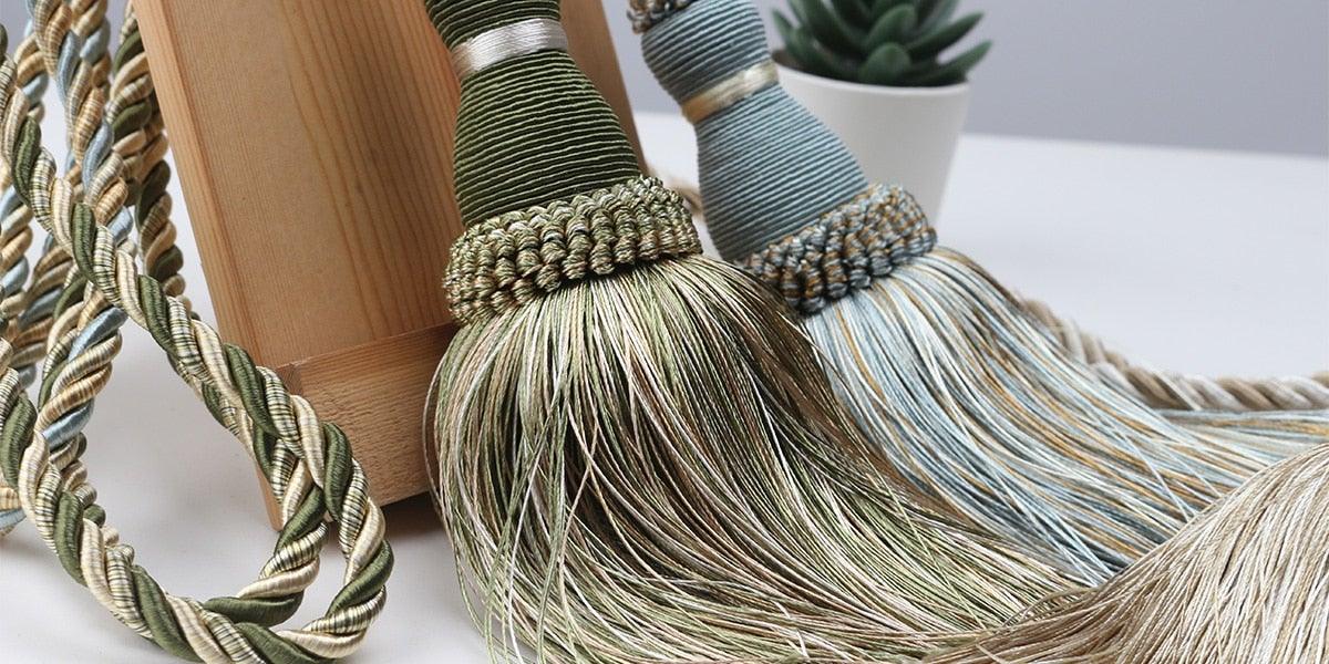 Handcrafted Braided Tassel Curtain Tiebacks – Color Options