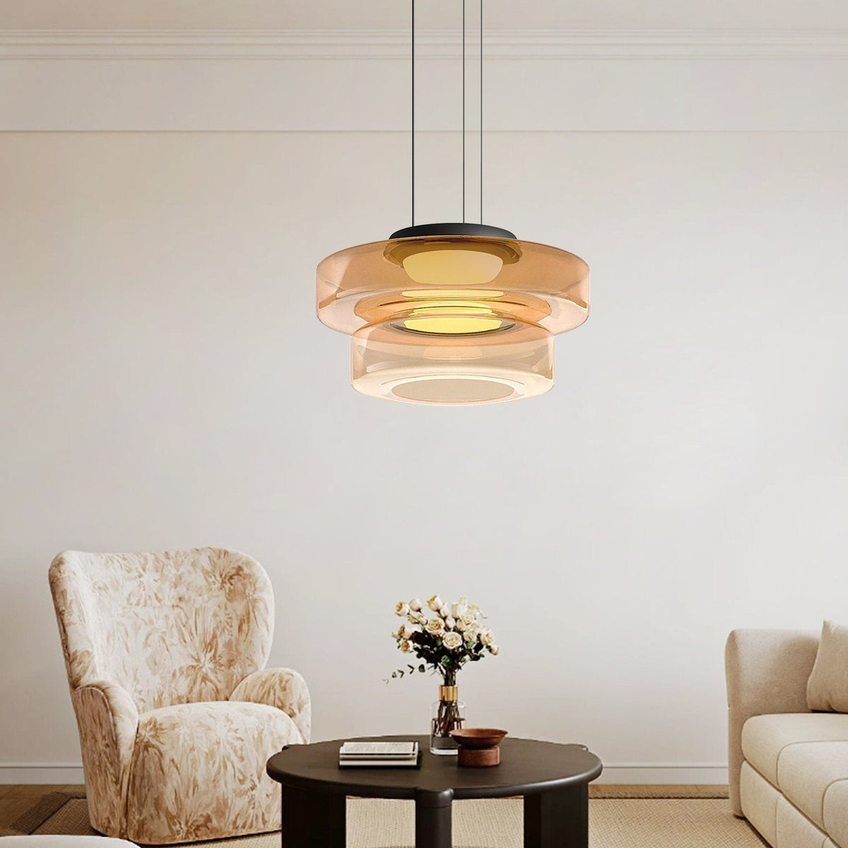 Bauhaus Layered Glass Pendant Light – Modern Ceiling Fixture