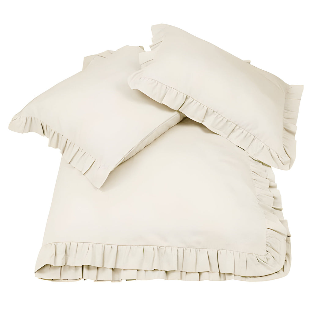 400 Thread Count Cotton Sateen Ruffle Duvet Cover Set