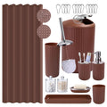 10-Piece Bathroom Accessory Set with Shower Curtain – Xlhomo (Brown)