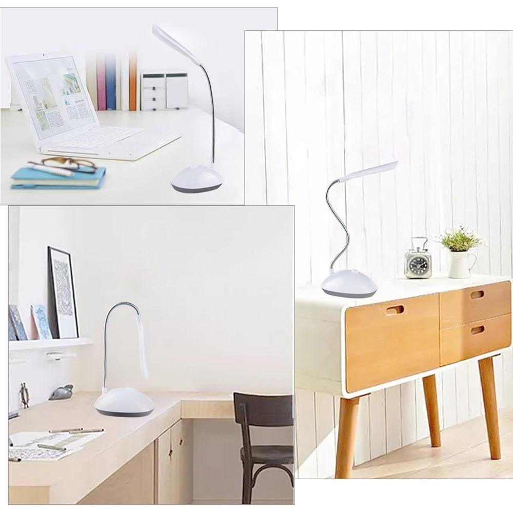 Mini Flexible LED Desk Lamp, 3xAAA Battery – White