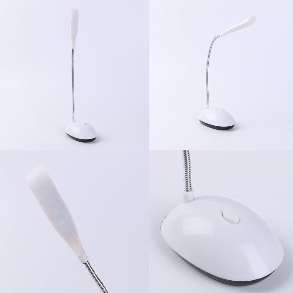 Mini Flexible LED Desk Lamp, 3xAAA Battery – White