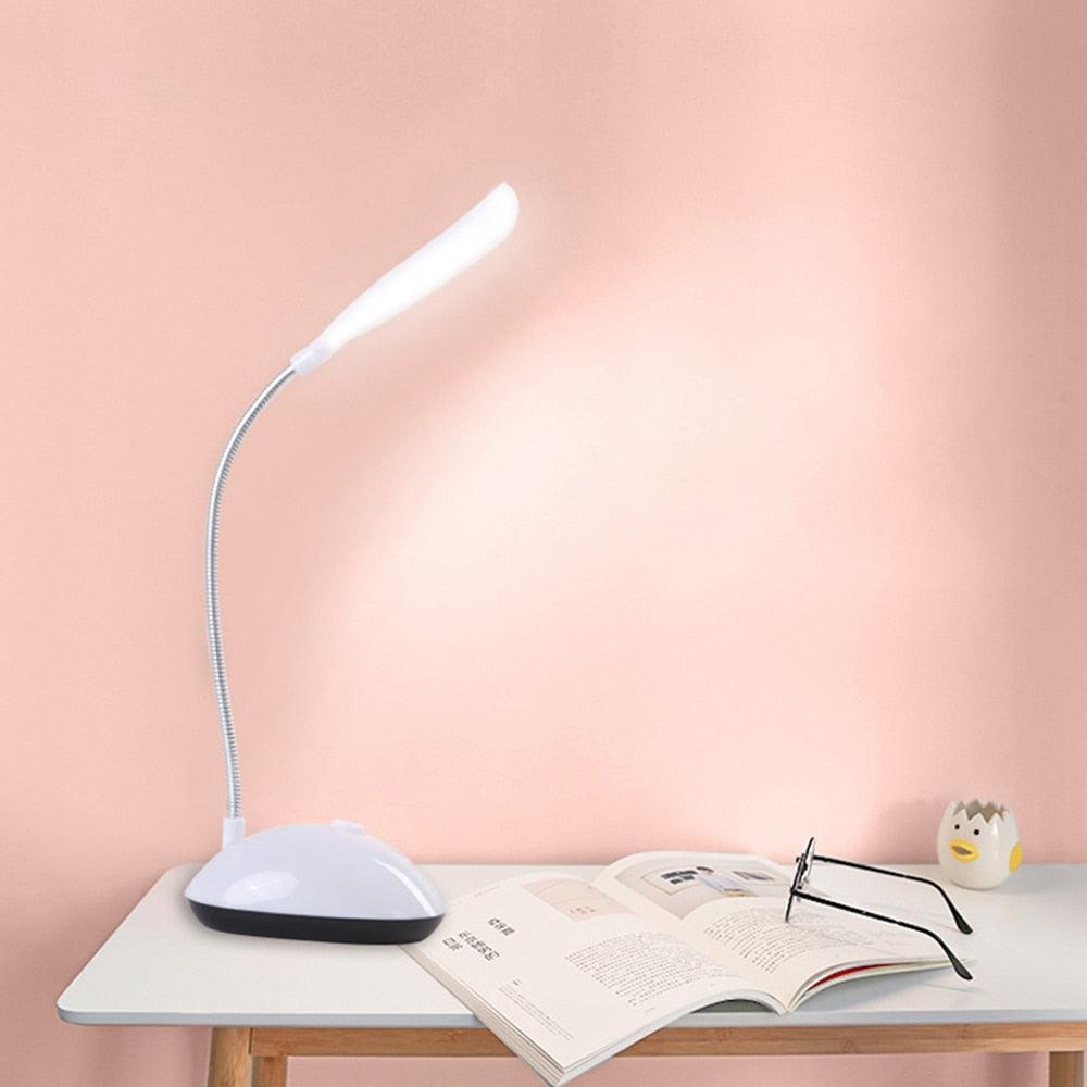 Mini Flexible LED Desk Lamp, 3xAAA Battery – White