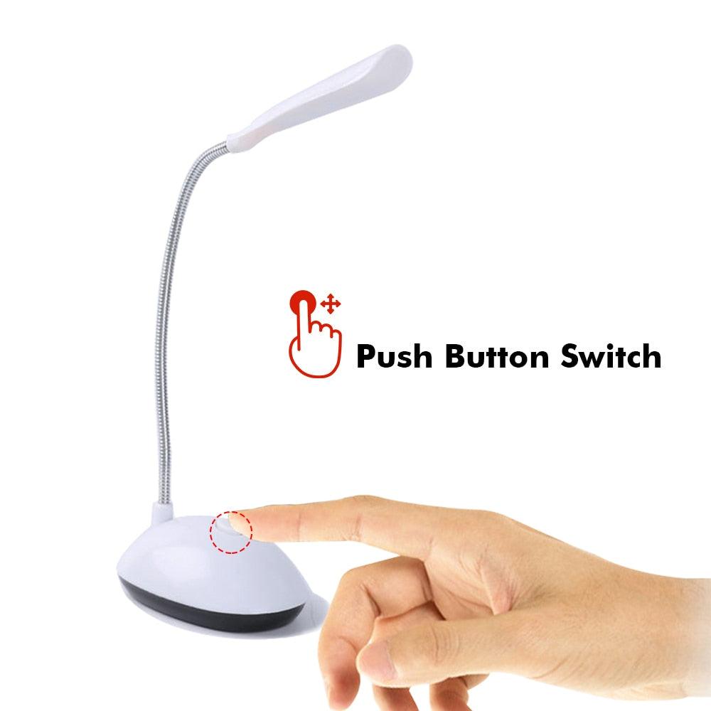 Mini Flexible LED Desk Lamp, 3xAAA Battery – White