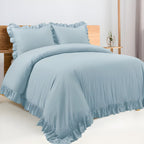 400 Thread Count Cotton Sateen Ruffle Duvet Cover Set