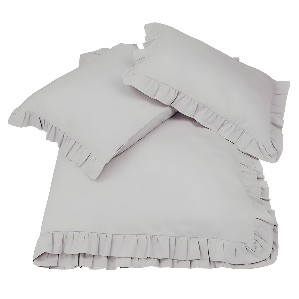 400 Thread Count Cotton Sateen Ruffle Duvet Cover Set